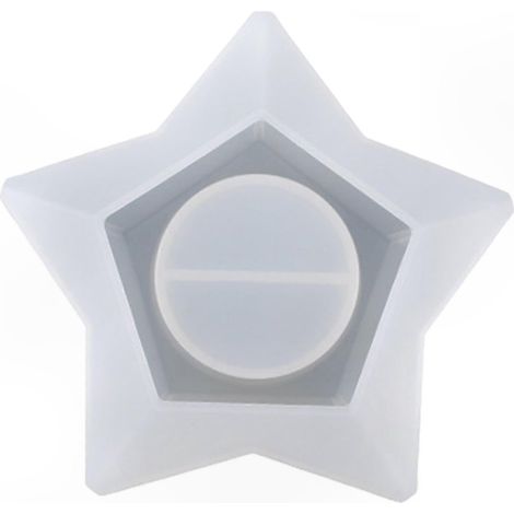 Bougeoir en silicone pour bougies chauffe-plat, moule losange étoile, résine époxy, coffret de création (1/5)