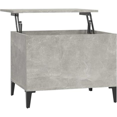 Table Basse en Bois d'Ingénierie, Couleur Béton Gris, 60 x 44,5 x 45 cm (1/5)