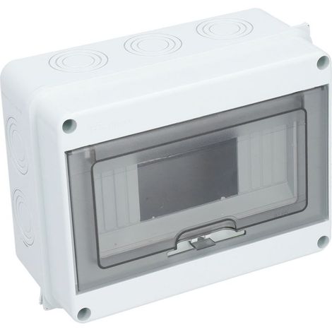 Boîte de Distribution Électrique 8 Modules, Protection Extérieure en Plastique Transparent, Coffret de Jonction pour Disjoncteurs (1/5)