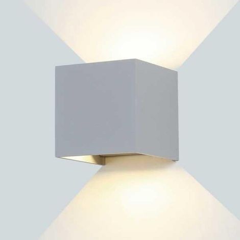 Silamp – Applique murale LED 12W IP54 carrée – Couleur grise – Blanc neutre 4000K – Angle d'éclairage réglable 0° à 90° – Pour intérieur et extérieur