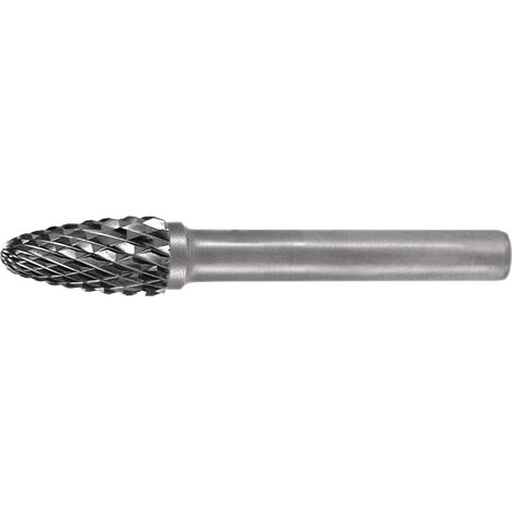 Fresa rotativa RBF D.10mm Largo cabeza 20mm Diámetro vástago 6mm HM Dentado cruzado TECWERK (1/2)