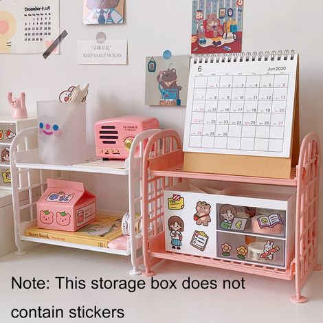 Rack De Rangement Bureau - Double Étage - Détachable - Plastique - Pour Salle De Bain Bureau Cuisine - 21 X 13,7 X 19,8 Cm - 1 Pièce (1/5)