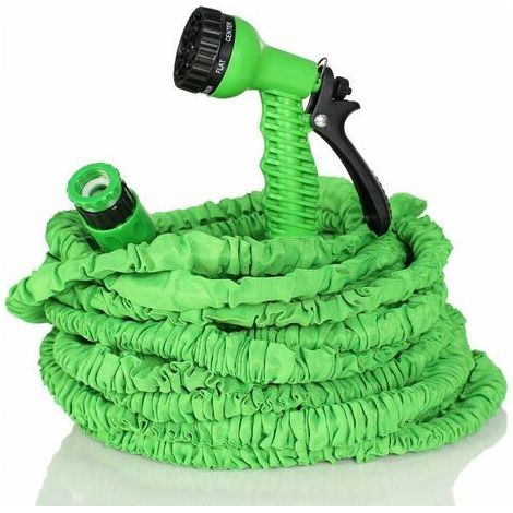 TRESKO Manguera flexible de jardín extensible con 7 en 1 Pistola de Riego (15 m)