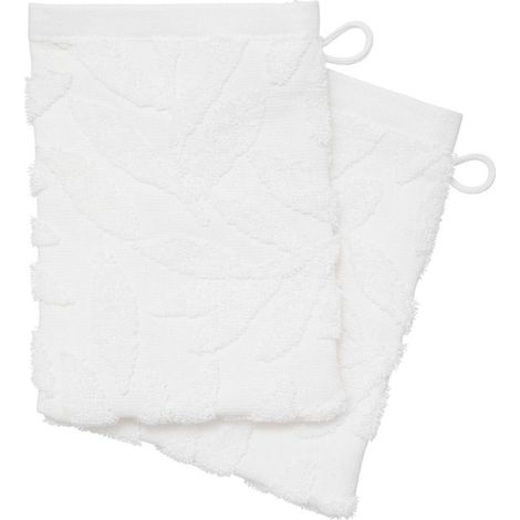 Lot de 2 Gants de Toilette "Tencel" 15x21cm Blanc
