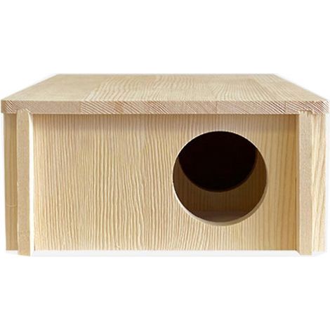 Holzhaus für Hamster, Versteck und Nistplatz für Meerschweinchen und andere Kleintiere (1/4)