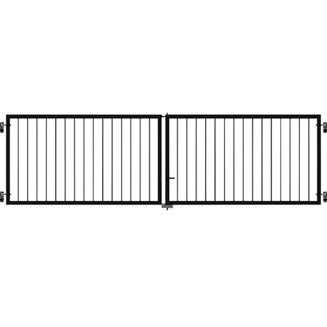 Plus Doppeltor Basic Stahl 300 × 85 cm schwarz (1/2)