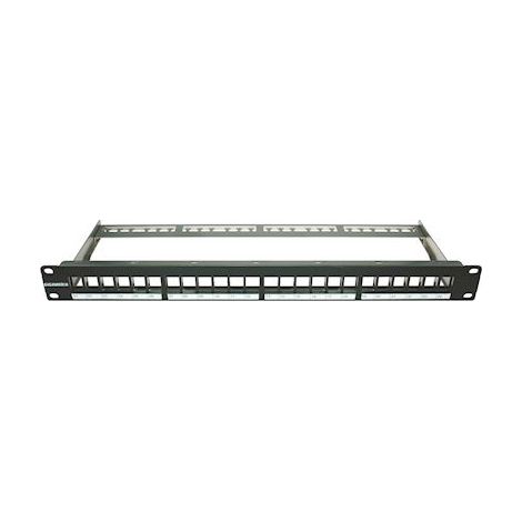 panneau premium métal - a équiper - 24 ports - 1u - noir - gigamédia pan24vkp