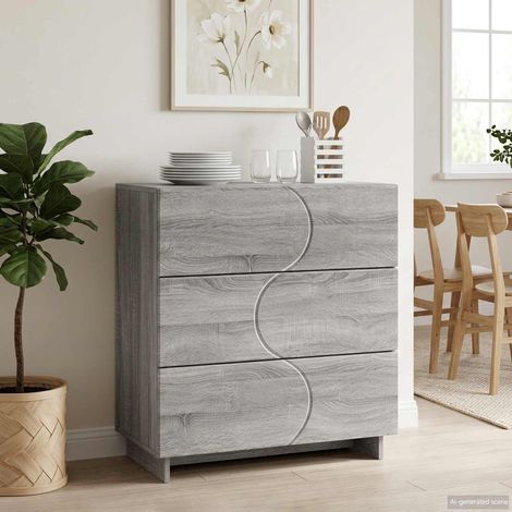 Aparador Sonoma gris 70 x 38 x 75 cm Madera de ingeniería (1/4)