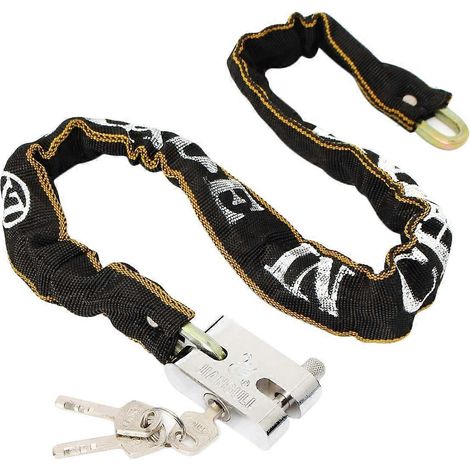 Kit chaîne et cadenas de sécurité VULCAN - Acier trempé de qualité supérieure - 9,5 mm x 91 cm (+/- 5 cm) - Chaîne incassable avec des pinces coupantes ou des outils à main (1/4)