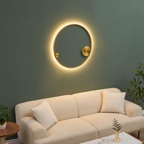Plafonnier ou grande applique dimmable cercle laiton 80 cm - Ceira