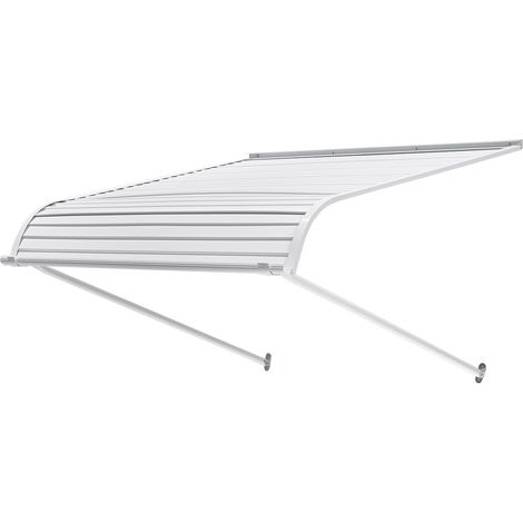 Auvent de Porte d'Entrée 101,6x106,6 cm Marquise de Porte Extérieure Aluminium Abri de Protection Contre Pluie, Neige, Soleil, Auvent Stable pour Portes d'Entrée, Fenêtres de Porches, de Balcons (1/5)
