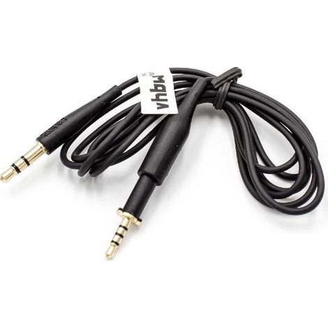 vhbw Audio AUX Cable compatible with AKG K480, K452, K451, K450, K430, K490, K495, Q460 Headphones - Audio Cable, 3.5 mm Jack, 110 cm Black