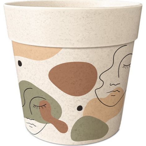 Cache-pot en bambou motif visages 8 cm (1/2)