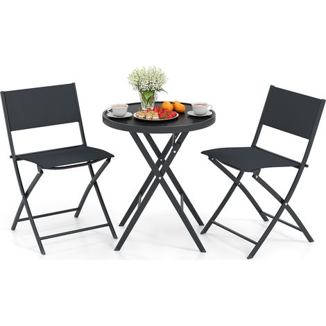 COSTWAY 3 Piece Folding Bistro Set Patio Dining Furniture