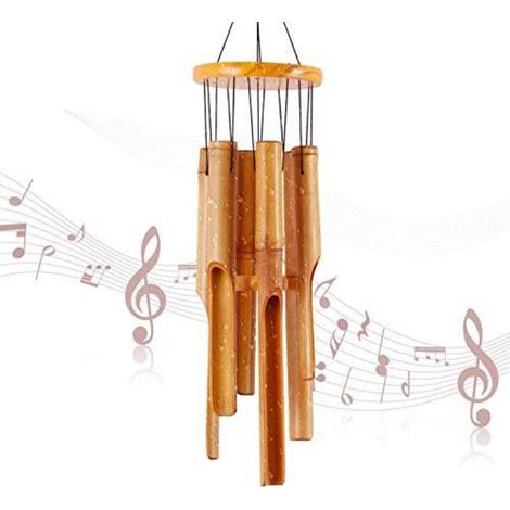 Gedenk-Windspiel aus Bambus – Großes Holz-Windspiel für drinnen und draußen – 81 cm (32 Zoll) Windspiel für Garten, Hof, Terrasse und Wohnbereich