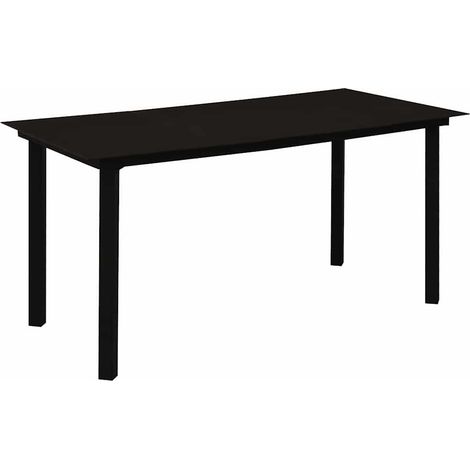 vidaXL Mesa de comedor de jardín acero y vidrio negra 150x80x74 cm (1/5)