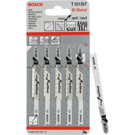 BOSCH T101BF (pkt of 5) Clean for hardwood 100mm
