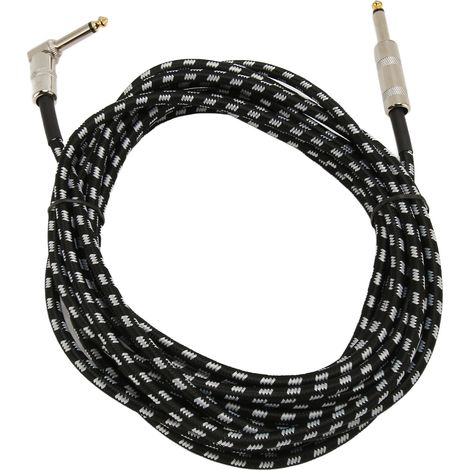 Câble de guitare acoustique de 6 m avec réduction de bruit, droit et coudé, pour remplacement de basse (1/5)