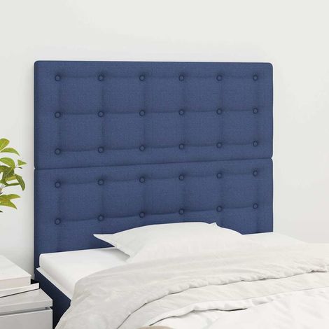 vidaXL Tête de lit Bleu 90x5x118/128 cm Tissu (1/5)