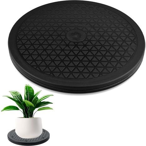 Plateau Tournant, Plateau Rond Rotatif 360° Multifonction, Support Plaque Tournant, avec Roulement à Billes en Acier, pour TV, Enceintes, Ecrans, Plantes, Modelisme, 25 cm (1/5)