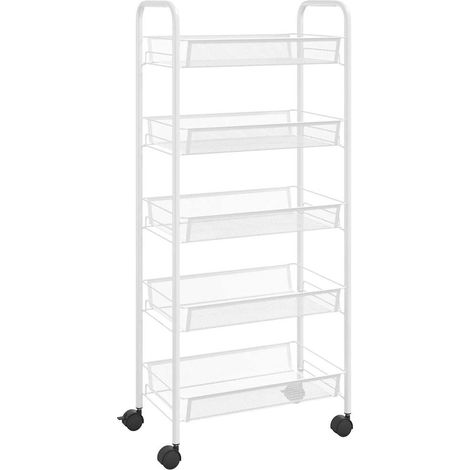 Maison Exclusive - Carrello da Cucina con 5 Ripiani Bianco 46x26x105 cm in Ferro (1/5)