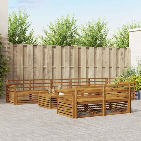 Outdoor-Sofagarnitur 9 pcs Natur Massivholz Akazie (1/5)