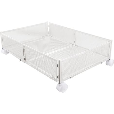 Contenitore Sotto il Letto con Ruote,Haloyo®,Scatola Organizer Armadio,Pieghevole Sottoletto per Vestiti,per Vestiti,Scarpe,Giochi,Libri,60 x 40 x 17cm,bianco (1/5)