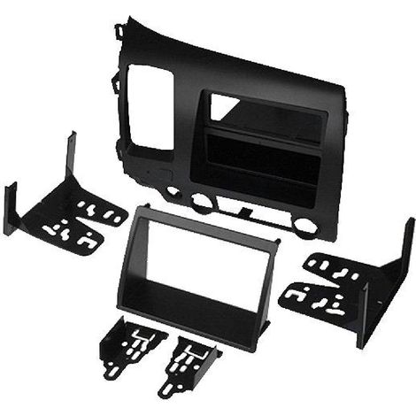 Kit Facade autoradio KA142 1DIN compatible avec Honda Civic 06-10 avec vide poche - gris