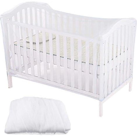 Moskitonetz für Babys, Baumwollnetz, 135 x 60 x 90 cm, weiß, für Reisen (1/5)