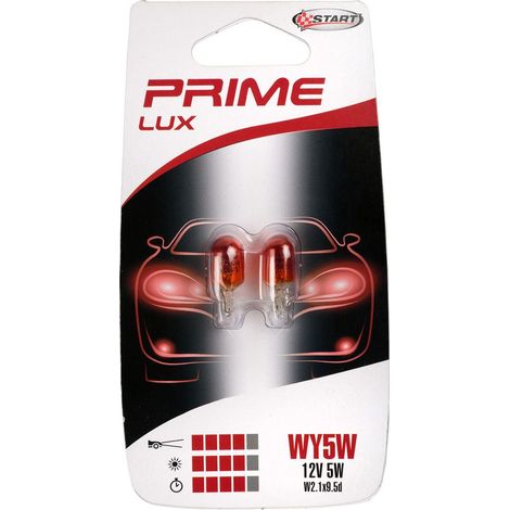 WY5W Coppia di Lampade in vetro arancio per luci auto 12V 5W W2,1x0,5d (1/2)