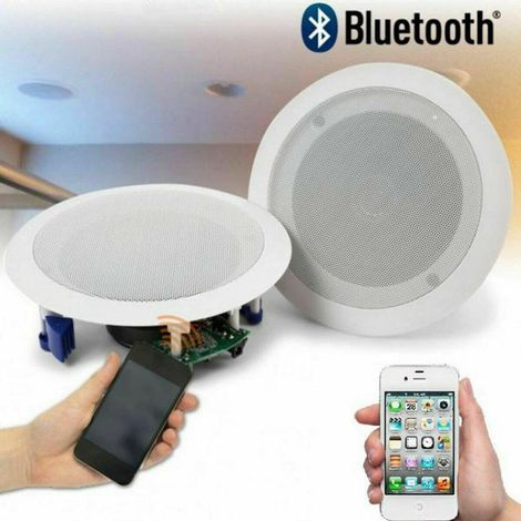 21Cm Coppia Casse Acustiche 20W x1 BLUETOOTH Incasso Filodiffusione Negozi CASA