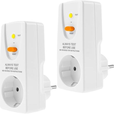 Juego de 2 enchufes fijos con interruptor automático - 230 V 16 A 10 mA - Carga efectiva 4000 (1/5)