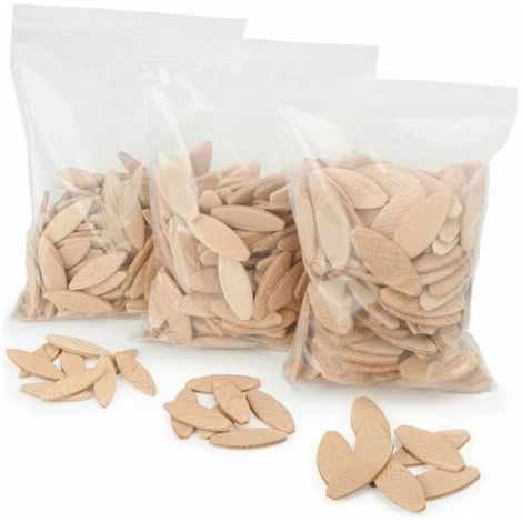 HOXILEELEO - Lamelles en hêtre massif de 10 mm – Assortiment de 100 pièces – Pour assemblages stables et assemblages à lamelles – Compatibles avec la colle à bois (1/5)