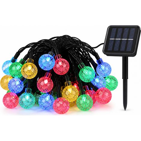 Guirlande LED Solaire Multicolore Étanche à Globes pour Jardin Extérieur, 50 LED (1/5)
