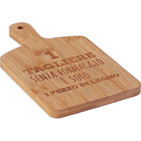 Regalo Italiano Tagliere Legno di Bamboo 11 x 19 Cm