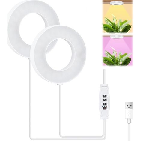 Lampe Plante Interieur,Lampe de Croissance à Spectre Complet avec Minuterie 3/9/12H,10 Luminosité,Interieur,UV Plante [Classe énergétique A]
