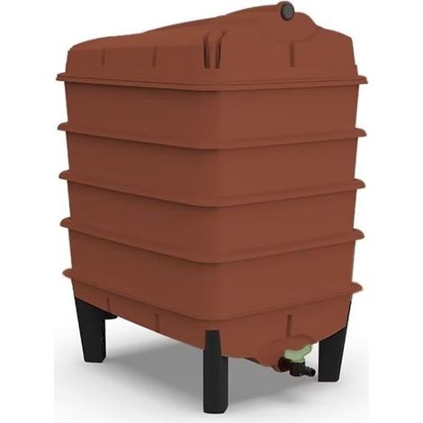 4-Tray Worm Composter Kit in Terrecotta - Includes Worms (1/5)