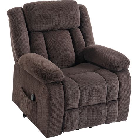 Fauteuil Releveur Électrique, Fauteuil Relax Électrique en Velours, Dossier Inclinable, Assise Large, Port USB, Marron (1/5)