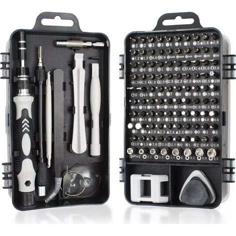 Jeu de tournevis 115 en 1, 99 embouts, Kit d'outils de réparation électronique multifonctionnel en acier allié au Chrome Vanadium (1/5)