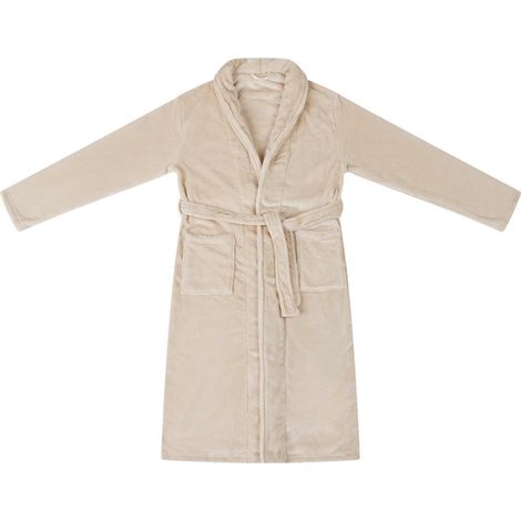 Robe de bain sans capuche Beige xxxl Flanelle
