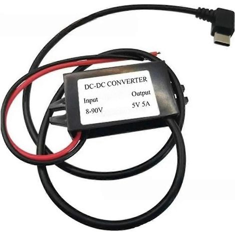 8-90V to 5V 5A 25W DC Buck Converter with Type-C & Micro USB for Efficient Charging (1/5)