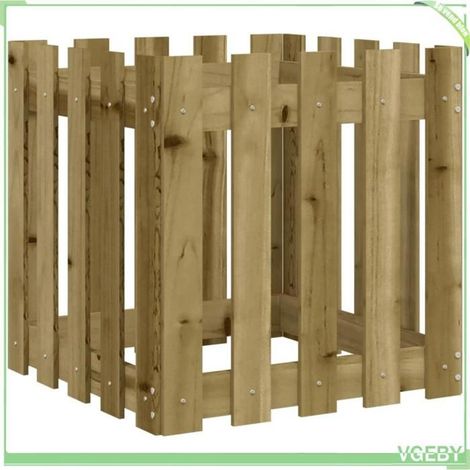 Jardinière - FAFEICY - 832456 - 50 x 50 x 50 cm - Bois de pin imprégné - Résistante aux intempéries (1/5)