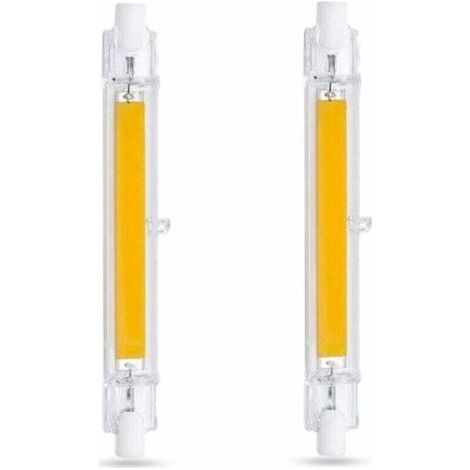 R7S 118 mm 10 W warmweiße 3000 K LED-Lampe, 1000 lm, entspricht einer 80 W/100 W R7S J118 Halogenlampe, nicht dimmbar, schlanke COB-LED-Lampe R7S 118 mm für Wand-/Stehlampen, 2er-Pack [Klasse