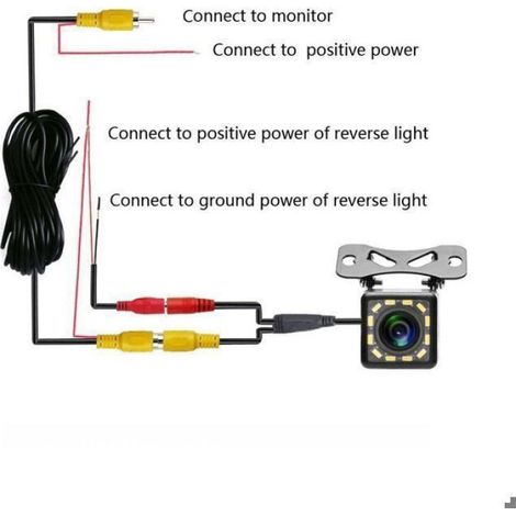 Camra de recul pour Voiture 12 LED Vision Nocturne tanche IP68 Grand Angle 170 pour Aide la Marche arrire et Aide au (1/4)