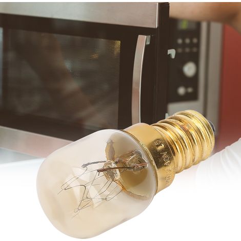 Lot de 10 ampoules E14 en laiton résistantes aux hautes températures (300 °C) pour four à micro-ondes, 15 W (1/5)