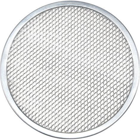 Plaque pizza, Plaque four pizza, Four pizza, Plaque ronde, Grille de cuisson, Pizza, Aluminium, Argenté, 30 cm (1/5)