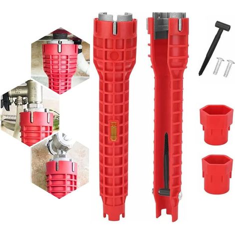 Llave de tubo para grifo LaBlanc 8 en 1, herramienta de instalación para grifo de lavabo, inodoro, baño, cocina y plomería.