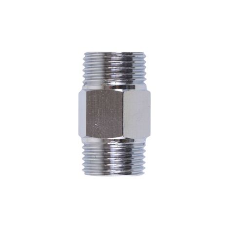 RACCORDO DRITTO PROLUNGATO INTERMEDIO IN OTTONE CROMATO - 1/2X1/2 - RIN