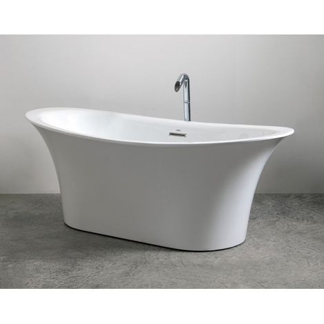 Vasca Flut centro stanza 170x81 ovale in acrilico bianca lucida (1/4)