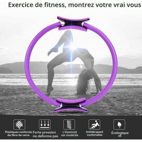Anneau De Pilates - Poly carbonate - Poignées Ergonomiques Antidérapantes - Pour Exercices Au Sol Et Renforcement Musculaire - 1 Pièce (1/5)